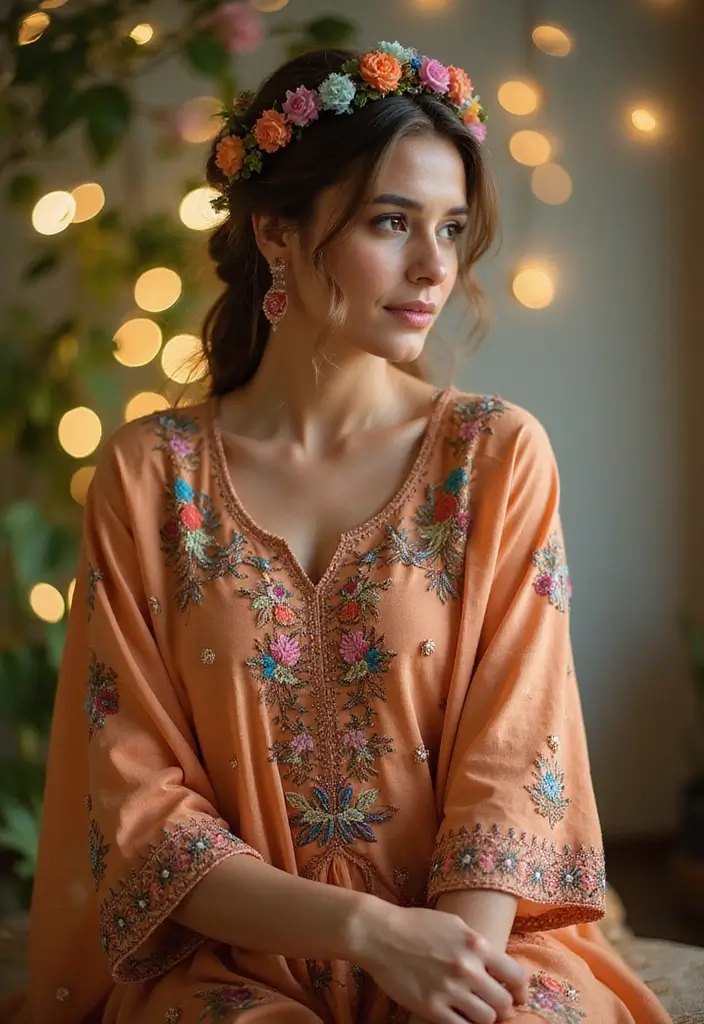 50 Kurti Hairstyles for Short Hair That Complete the Look 9 50 Kurti Hairstyles for Short Hair That Complete the Look - 9. Twisted Crown for a Fairy-Tale Vibe