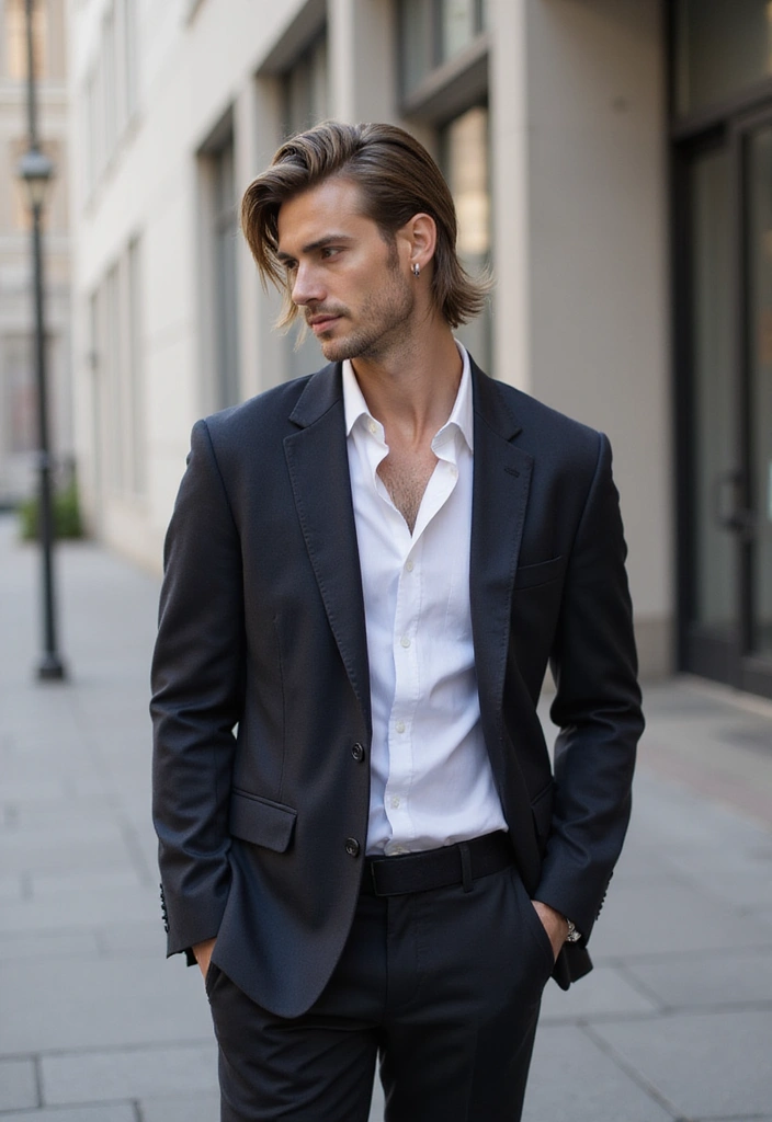 50 Modern Mullet Hairstyles for Men That Stand Out - 17. Mullet with Side Part