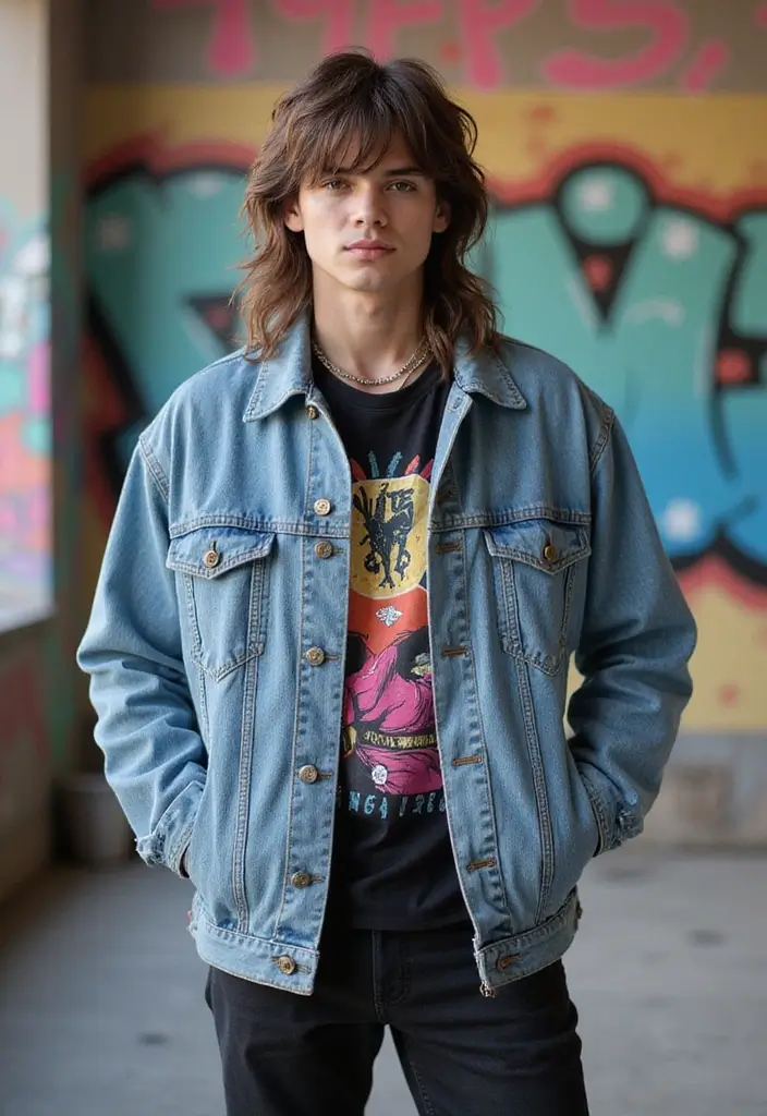 50 Modern Mullet Hairstyles for Men That Stand Out - 20. Mullet with Long Fringe