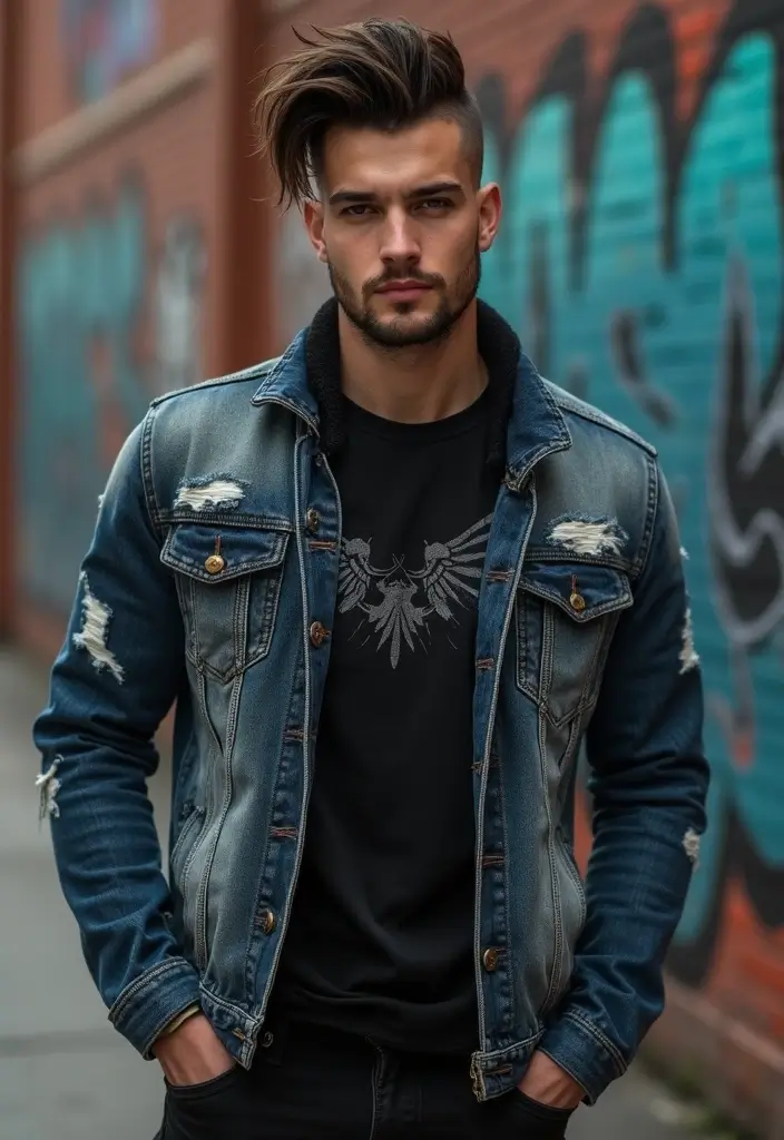 50 Modern Mullet Hairstyles for Men That Stand Out - 30. Layered Mullet with a Shaved Back