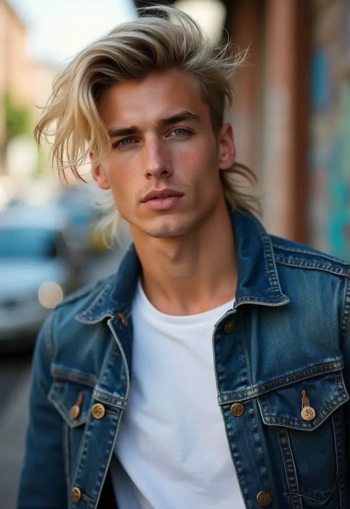 50 Modern Mullet Hairstyles for Men That Stand Out - 31. Mullet with Highlights