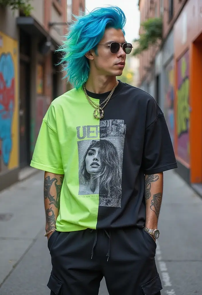 50 Modern Mullet Hairstyles for Men That Stand Out - 34. Color-Blocked Mullet