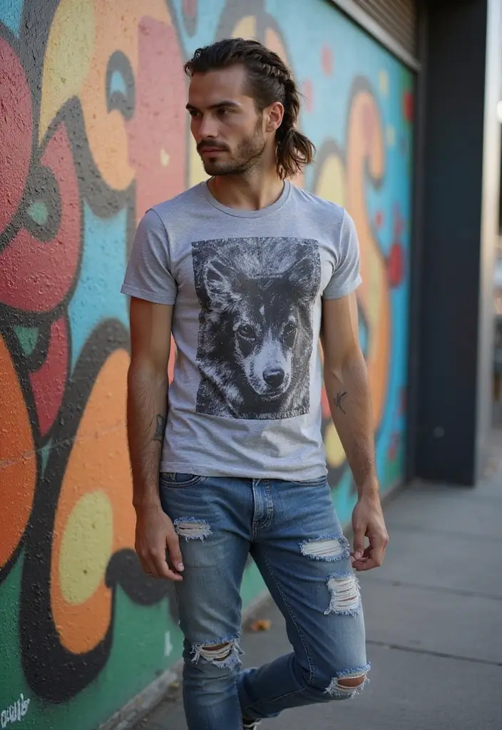 50 Modern Mullet Hairstyles for Men That Stand Out - 36. Mullet with a Side Braid