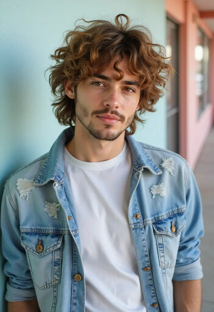 50 Modern Mullet Hairstyles for Men That Stand Out - 4. Curly Mullet