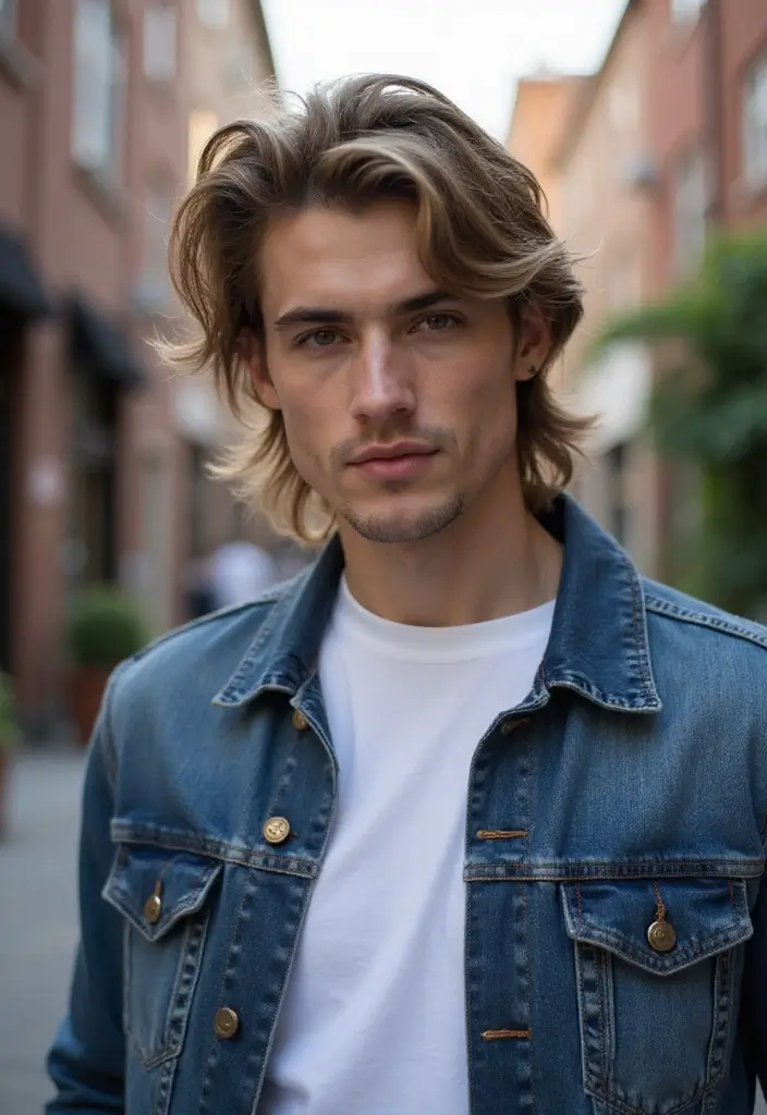 50 Modern Mullet Hairstyles for Men That Stand Out - 41. Mullet with Waves and Layers