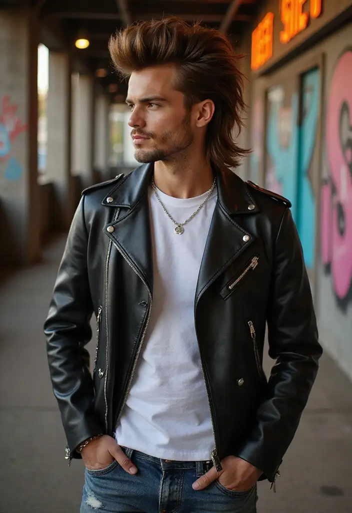 50 Modern Mullet Hairstyles for Men That Stand Out - 42. Mullet with a Pompadour Twist