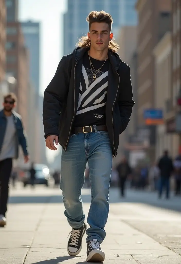 50 Modern Mullet Hairstyles for Men That Stand Out - 44. Mullet with a Long “V” Shape