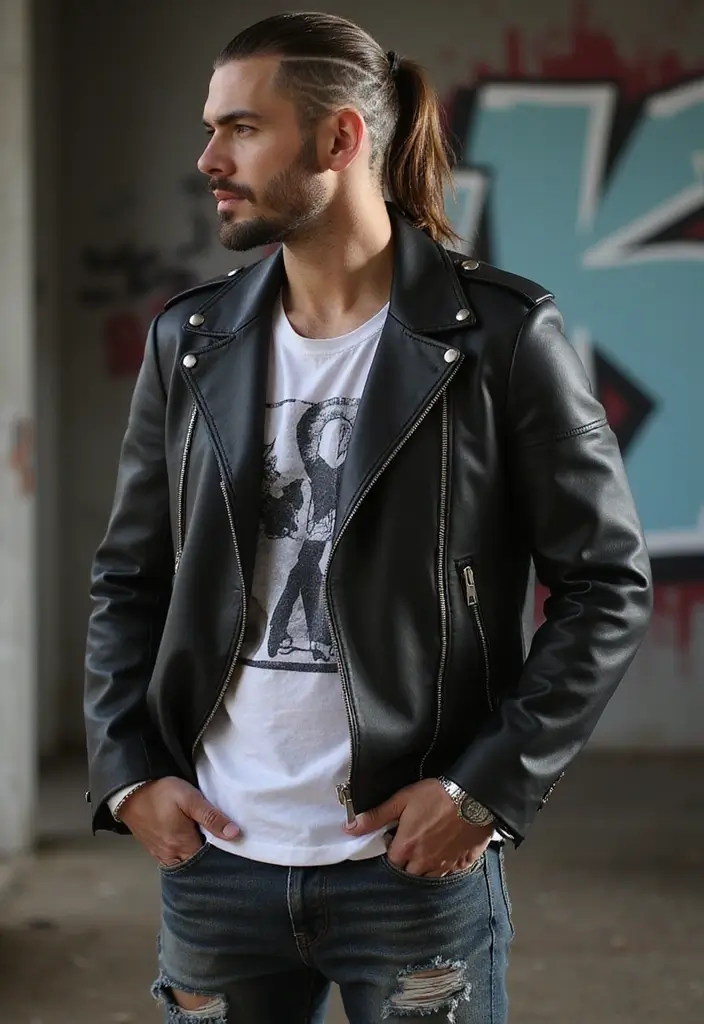 50 Mullet Hairstyles for Men with Straight Hair That Stand Out - 12. Mullet with Shaved Designs