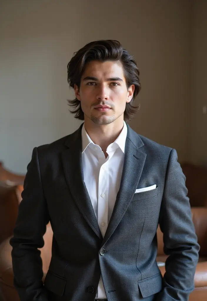 50 Mullet Hairstyles for Men with Straight Hair That Stand Out - 20. Sophisticated Mullet