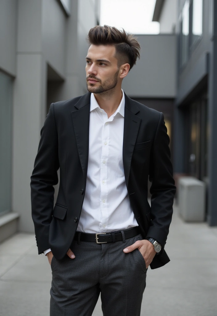 50 Mullet Hairstyles for Men with Straight Hair That Stand Out - 31. Mullet with Sharp Edges
