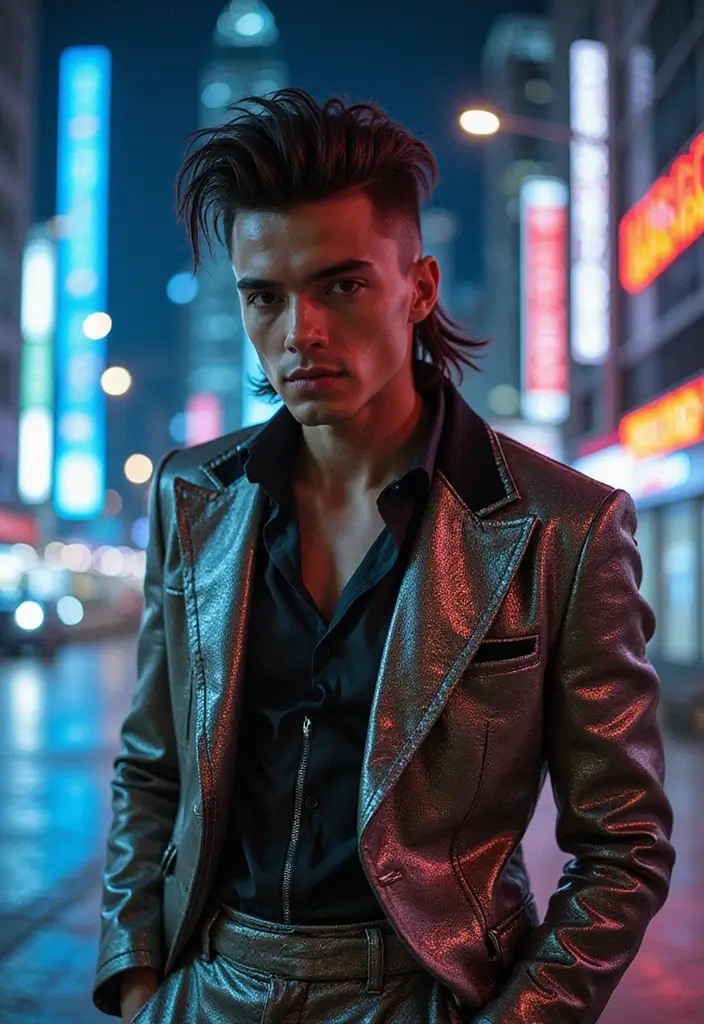 50 Mullet Hairstyles for Men with Straight Hair That Stand Out - 33. Futuristic Mullet