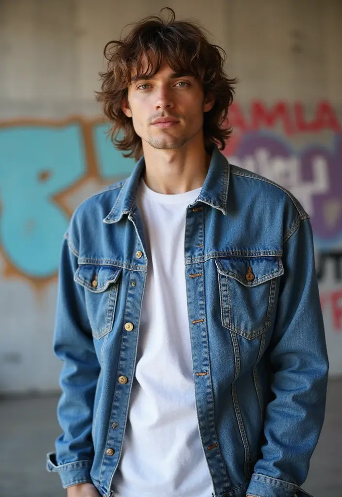 50 Mullet Hairstyles for Men with Straight Hair That Stand Out - 34. Mullet with Natural Texture
