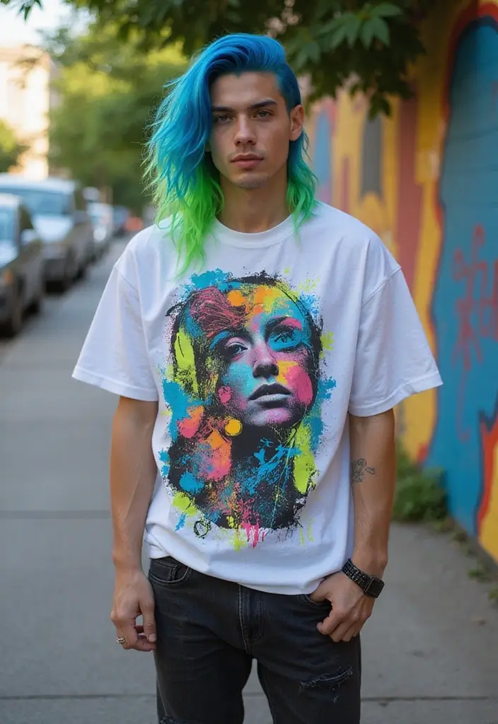 50 Mullet Hairstyles for Men with Straight Hair That Stand Out - 41. Boldly Colored Mullet