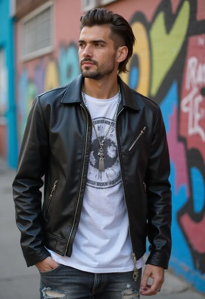 50 Mullet Hairstyles for Men with Straight Hair That Stand Out - 46. Mullet with a Fade
