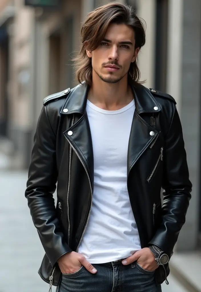 50 Mullet Hairstyles for Men with Straight Hair That Stand Out - 7. Mullet with Long Bangs