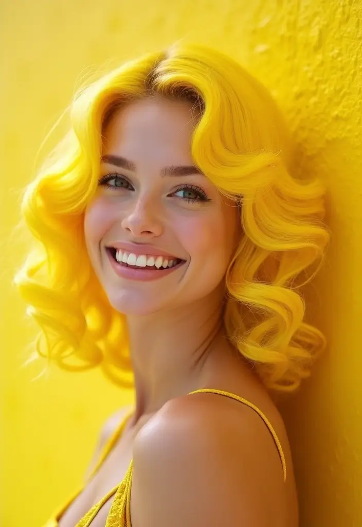 50 Natural Hair Color Ideas for a Fresh Everyday Look 31 50 Natural Hair Color Ideas for a Fresh Everyday Look - 30. Bright Lemon Yellow