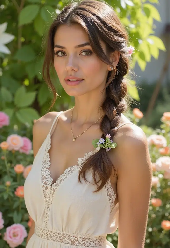 50 Packing Gel Hairstyles with Attachment That Turn Heads 11 50 Packing Gel Hairstyles with Attachment That Turn Heads - 11. Dutch Braid with Faux Flowers