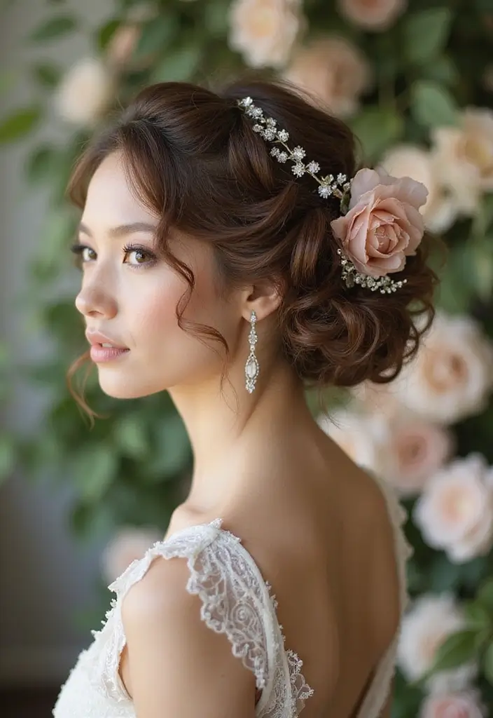 50 Packing Gel Hairstyles with Attachment That Turn Heads 14 50 Packing Gel Hairstyles with Attachment That Turn Heads - 14. Curly Updo with Hair Flowers