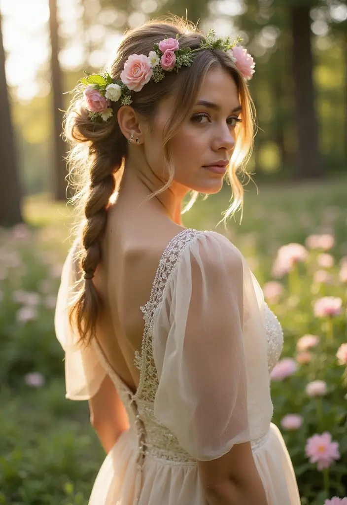 50 Packing Gel Hairstyles with Attachment That Turn Heads 2 50 Packing Gel Hairstyles with Attachment That Turn Heads - 2. Braided Crown with Floral Attachments