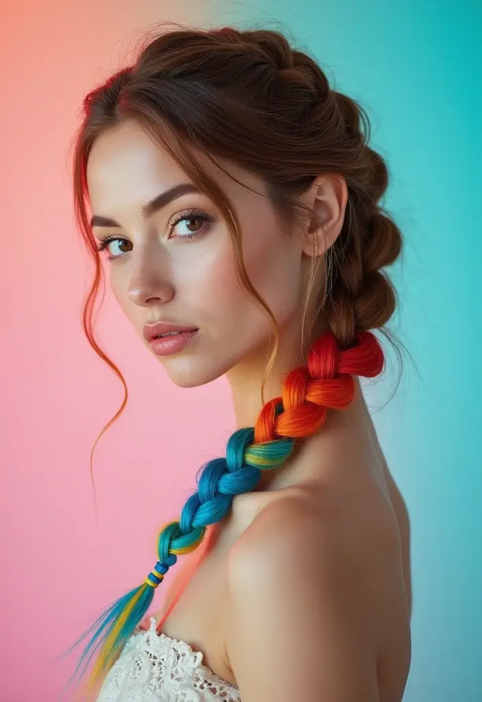 50 Packing Gel Hairstyles with Attachment That Turn Heads 22 50 Packing Gel Hairstyles with Attachment That Turn Heads - 22. Fishtail Braid with Accent Colors