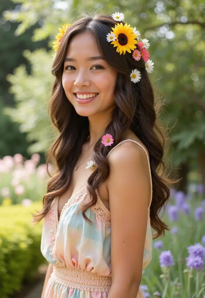 50 Packing Gel Hairstyles with Attachment That Turn Heads 23 50 Packing Gel Hairstyles with Attachment That Turn Heads - 23. Puffed Braids with Floral Clips