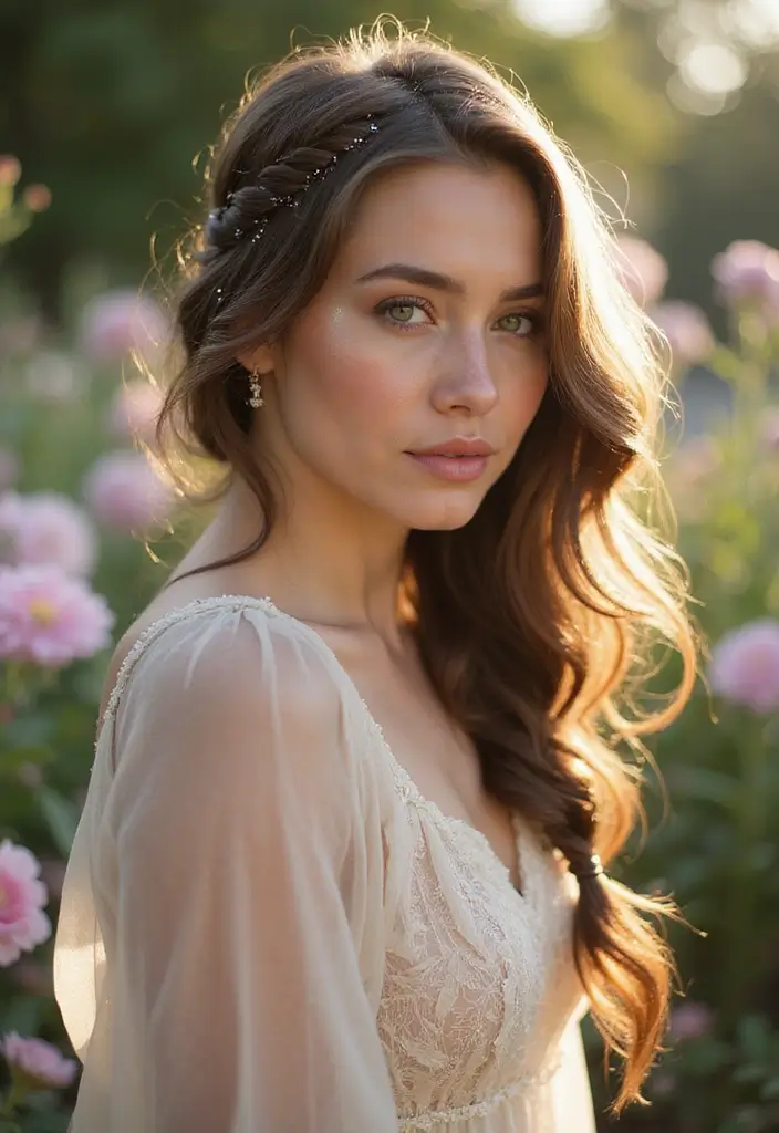 50 Packing Gel Hairstyles with Attachment That Turn Heads 30 50 Packing Gel Hairstyles with Attachment That Turn Heads - 30. Side Swept Braid with Sparkles