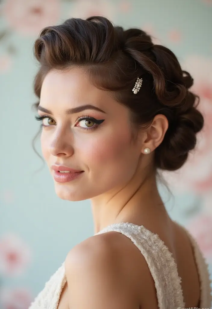 50 Packing Gel Hairstyles with Attachment That Turn Heads 40 50 Packing Gel Hairstyles with Attachment That Turn Heads - 40. Retro Updo with a Twist