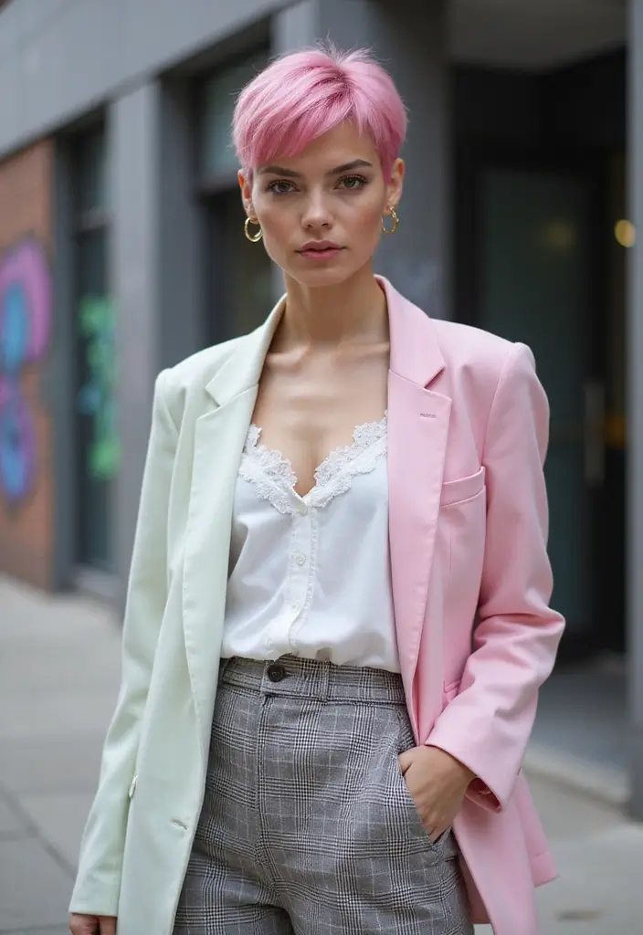 50 Pink Hair Color Ideas That Make a Bold Statement - 28. Pink Pixie Cut
