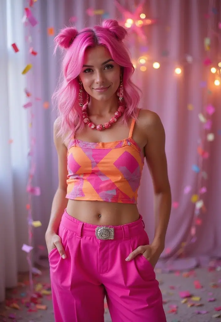 50 Pink Hair Color Ideas That Make a Bold Statement - 41. Pink Starburst