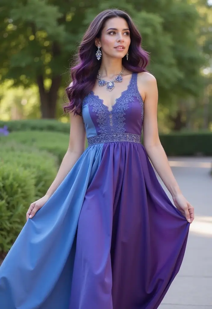50 Purple Hair Color Ideas That Look Creative and Fun - 11. Purple-Blue Gradient