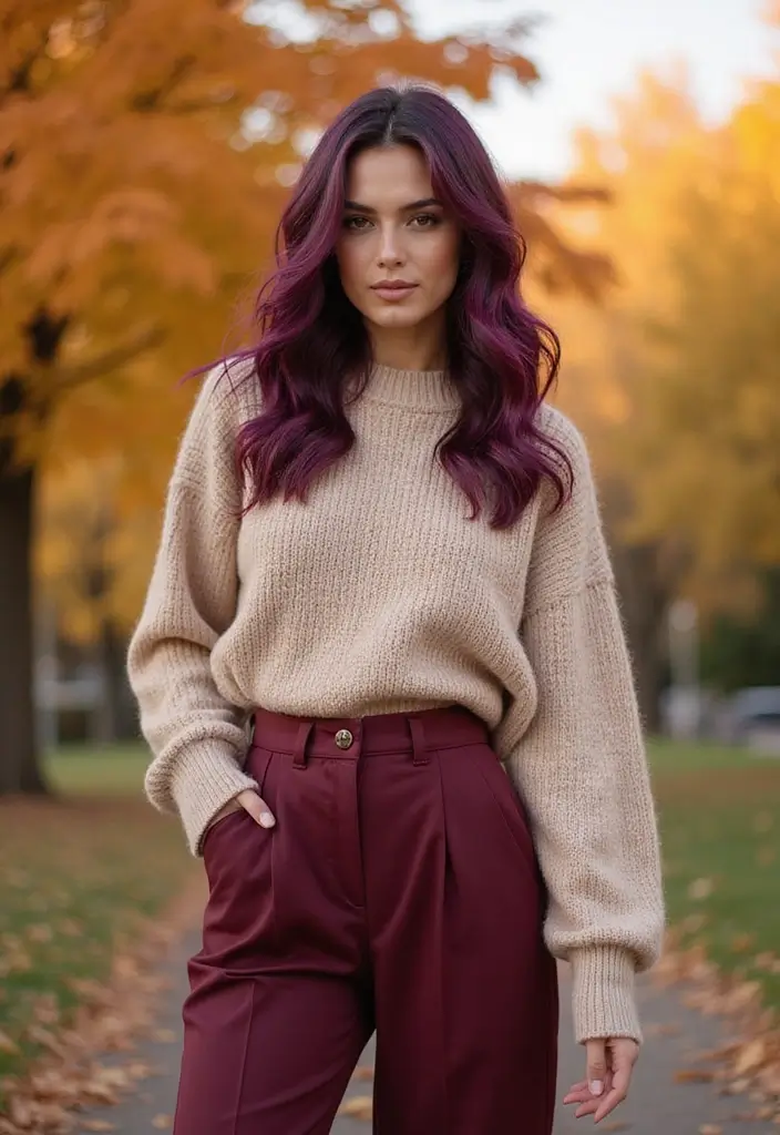 50 Purple Hair Color Ideas That Look Creative and Fun - 13. Vibrant Plum Highlights