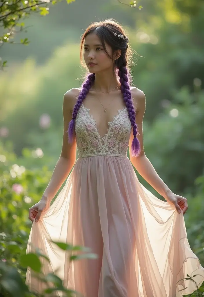 50 Purple Hair Color Ideas That Look Creative and Fun - 20. Purple Crown Braids
