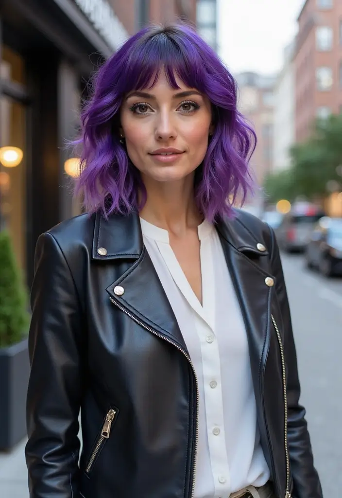 50 Purple Hair Color Ideas That Look Creative and Fun - 30. Purple Shag Cut