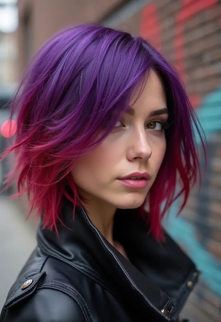 50 Purple Hair Color Ideas That Look Creative and Fun - 45. Purple with Red Undertones