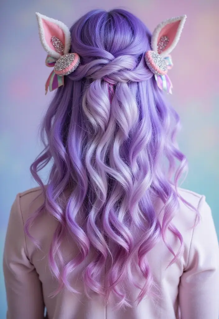 50 Purple Hair Color Ideas That Look Creative and Fun - 5. Unicorn Hair