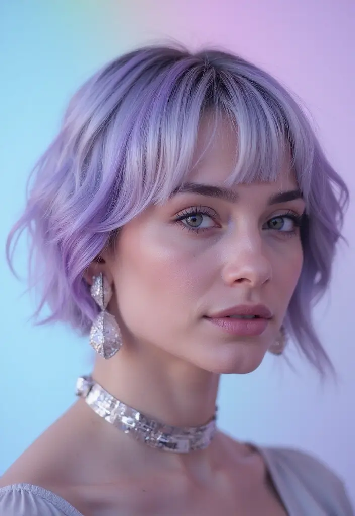 50 Purple Hair Color Ideas That Look Creative and Fun - 7. Silver-Purple Fusion