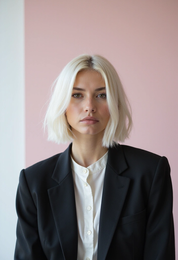 50 Short Bob Hairstyles for Women That Always Look Chic - 15. Platinum Blonde Bob
