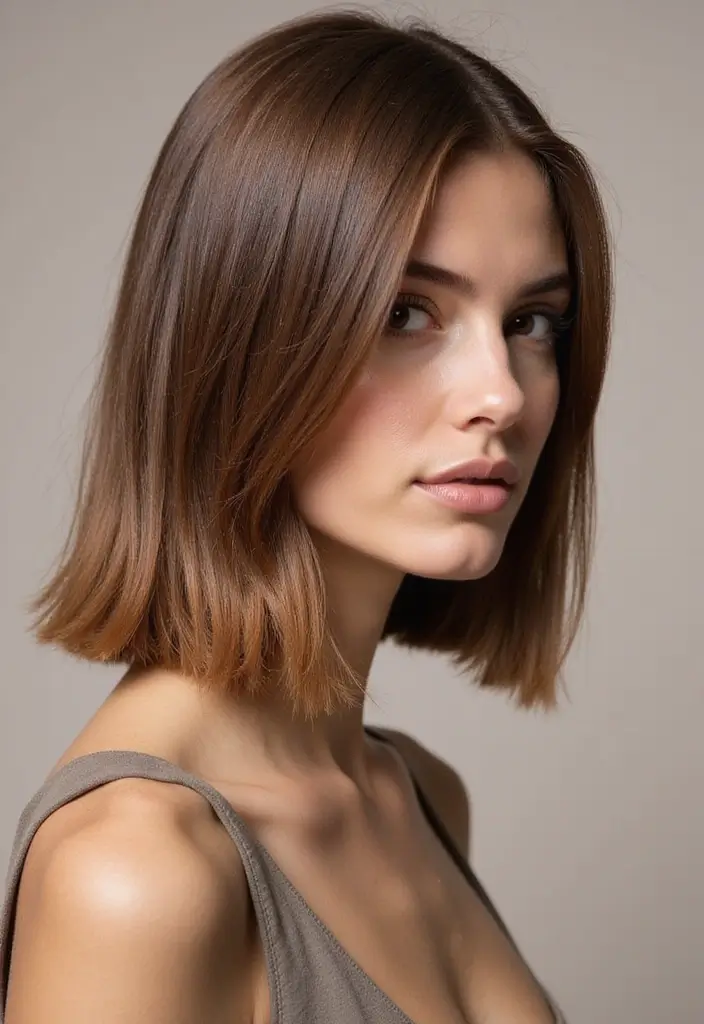 50 Short Bob Hairstyles for Women That Always Look Chic - 35. Sleek Lob with Highlights
