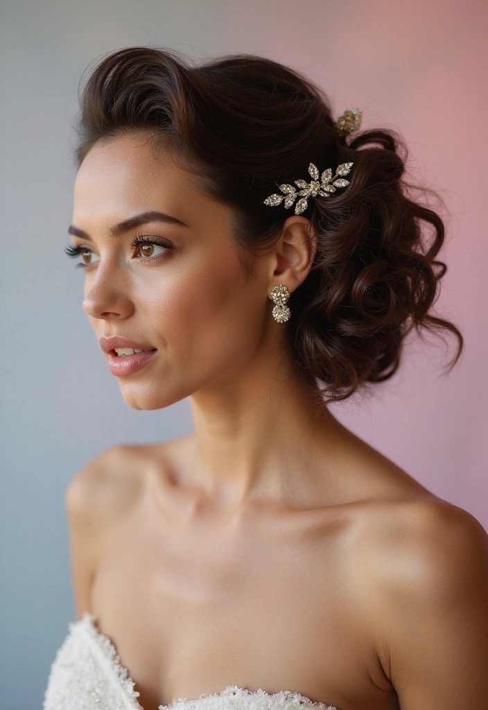 50 Short Curly Hair Hairstyles That Look Adorable 33 50 Short Curly Hair Hairstyles That Look Adorable - 32. Glammed Up Curly Updo