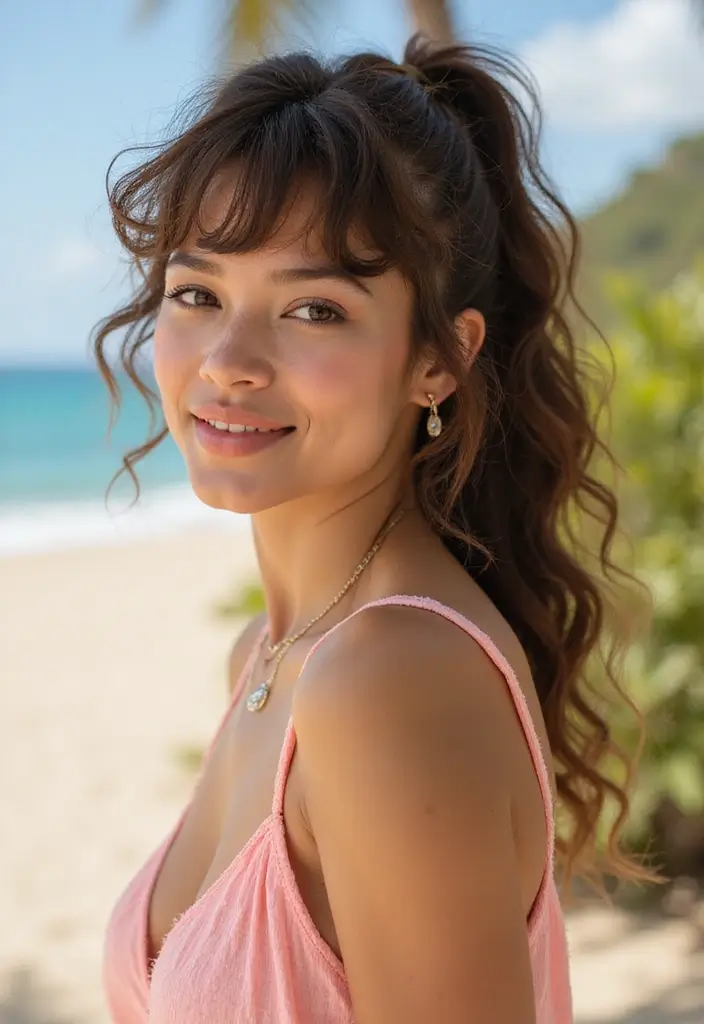 50 Short Curly Hair Hairstyles That Look Adorable 39 50 Short Curly Hair Hairstyles That Look Adorable - 38. Curly Fringe Ponytail