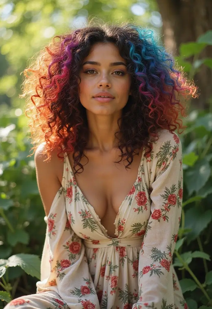 50 Short Curly Hair Hairstyles That Look Adorable 44 50 Short Curly Hair Hairstyles That Look Adorable - 43. Curly Hair with Colorful Tips