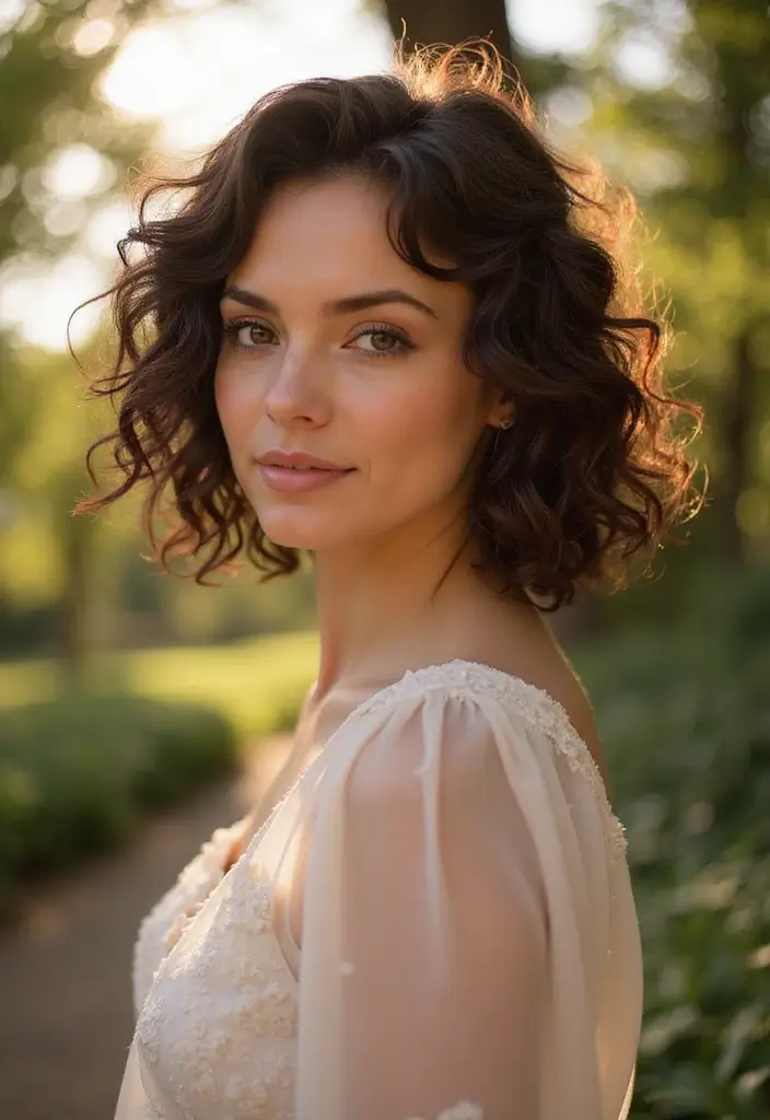 50 Short Curly Hair Hairstyles That Look Adorable 5 50 Short Curly Hair Hairstyles That Look Adorable - 5. Soft Romantic Waves