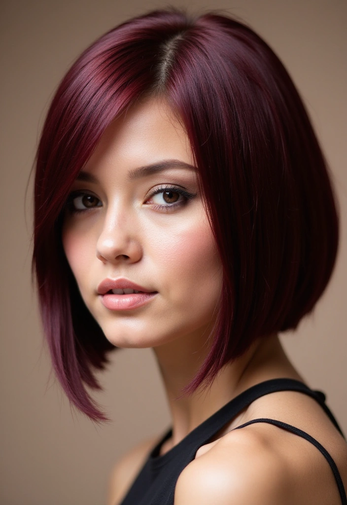 50 Short Hair Color Ideas That Instantly Upgrade Your Look - 1. Bold Burgundy Bob
