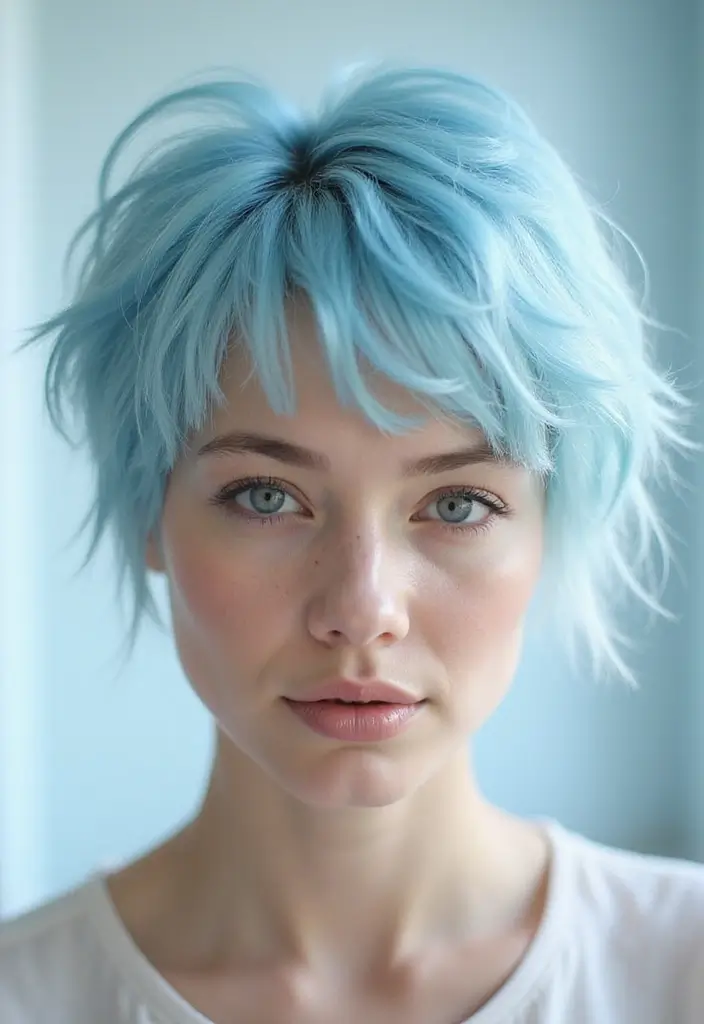 50 Short Hair Color Ideas That Instantly Upgrade Your Look - 17. Icy Blue Pixie