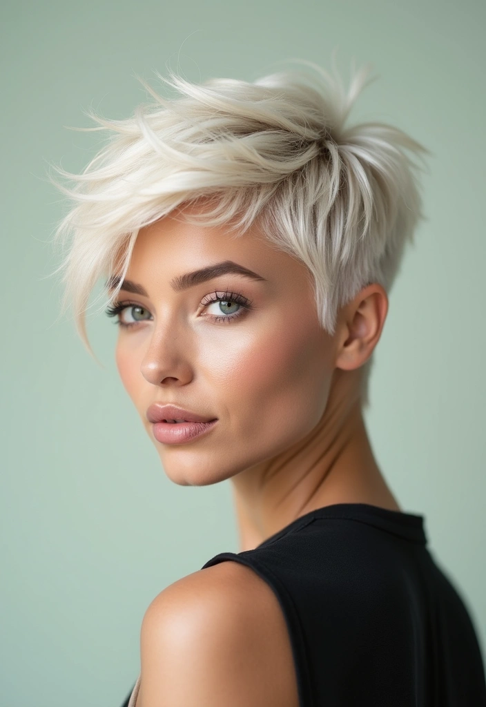 50 Short Hair Color Ideas That Instantly Upgrade Your Look - 2. Platinum Pixie