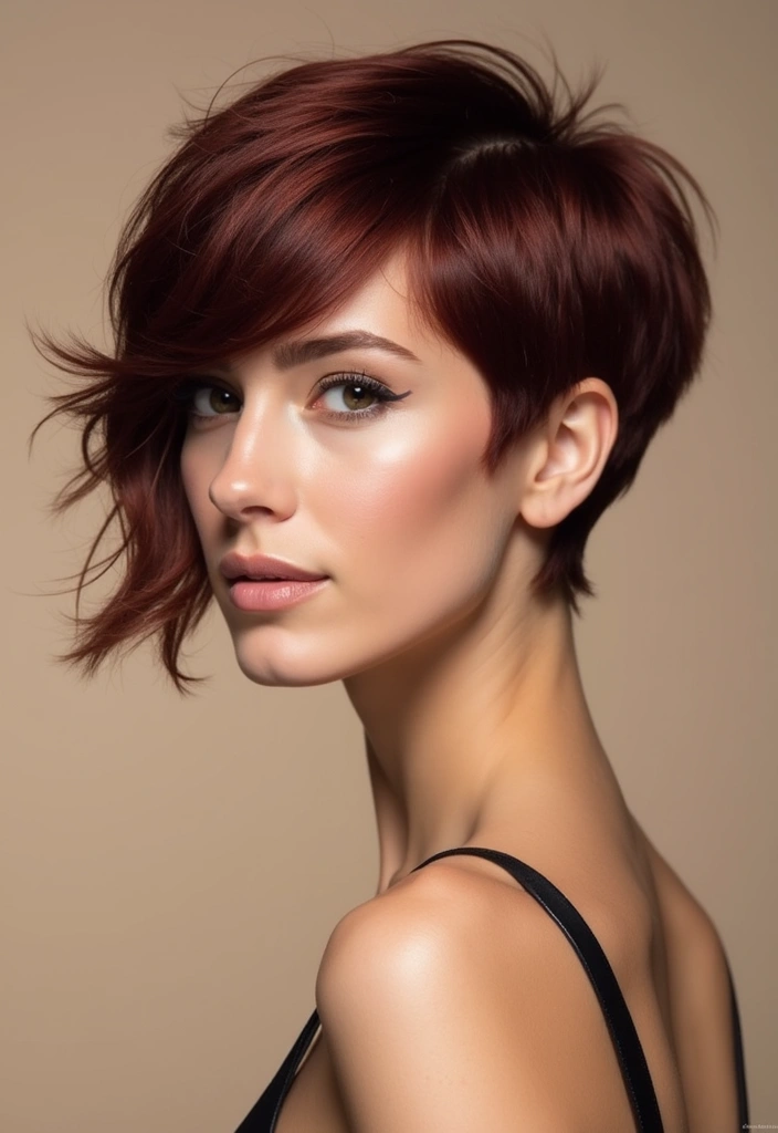 50 Short Hair Color Ideas That Instantly Upgrade Your Look - 24. Rich Mahogany Pixie