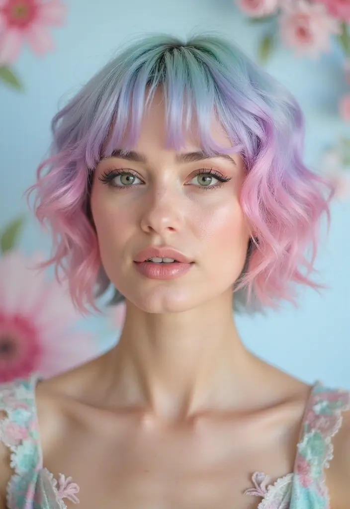 50 Short Hair Color Ideas That Instantly Upgrade Your Look - 26. Soft Pastel Multi-Color Pixie