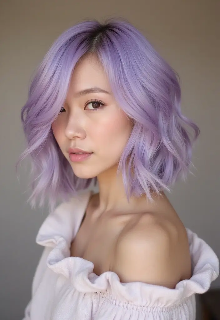 50 Short Hair Color Ideas That Instantly Upgrade Your Look - 3. Pastel Lavender Lob