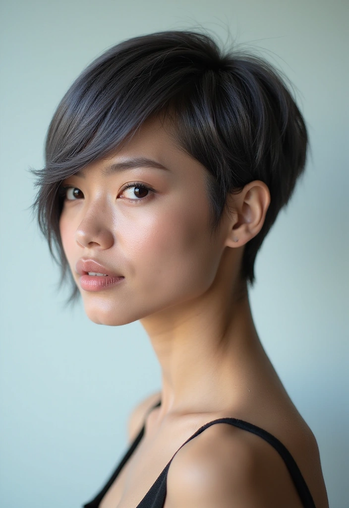 50 Short Hair Color Ideas That Instantly Upgrade Your Look - 31. Charcoal Gray Pixie