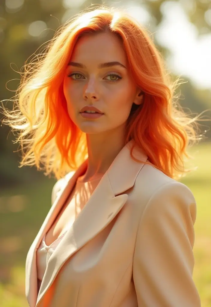 50 Short Hair Color Ideas That Instantly Upgrade Your Look - 32. Tangerine Lob